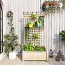 Fioriera da Giardino 90x45x183 cm con Traliccio per Piante Rampicanti in Legno Naturale      