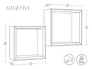 Set 2 Mensole Cubo da Parete Quadrato in Fibra di Legno Ginevra Nero