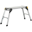 Piattaforma di Lavoro Pieghevole con 4 Piedi Protettivi 128x41x60 cm in Alluminio Argento