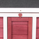 Conigliera 51x42x43 cm con Tetto Apribile in Asfalto Rampa Antiscivolo in Legno Rosso      
