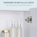 Pensile da Bagno con Specchio 2 Ante 60x15x75 cm in MDF Bianco
