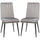 Set 2 Sedie Imbottite 43x58x90 cm in Tessuto Grigio e Nero