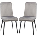 Set 2 Sedie Imbottite 43x58x90 cm in Tessuto Grigio e Nero