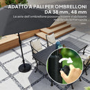 Base per Ombrellone Rotonda per Pali da Ø3,8 e Ø4,8 cm in Calcestruzzo Rivestito in HDPE Nero   