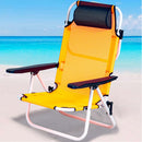Spiaggina Sedia Sdraio Prendisole Pieghevole con Cuscino in Textilene Arancione Neon      
