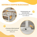 Cancellino per Cani taglia Piccola e Media 74-80x76 cm in Acciaio e PA Bianco