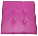 Cubo Pouf Contenitore in Similpelle e Cristalli Renier Fucsia
