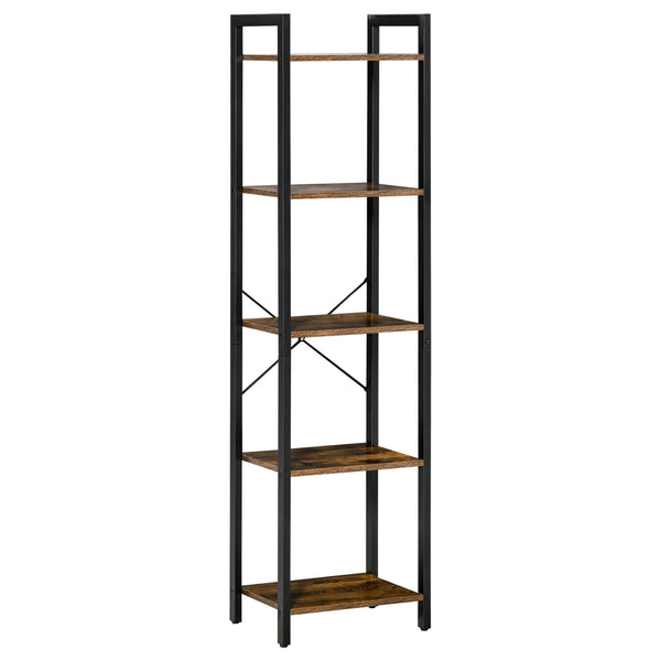 Libreria 5 Ripiani 40x30x154 cm in Legno e Acciaio Marrone Rustico acquista