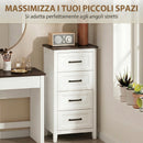 Cassettiera con 4 Cassetti, Mobile Alto per Camera da Letto e Soggiorno      