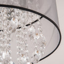 Lampadario Moderno a Gocce Ø40x33 cm E14 40W Paralume in Tessuto Argento