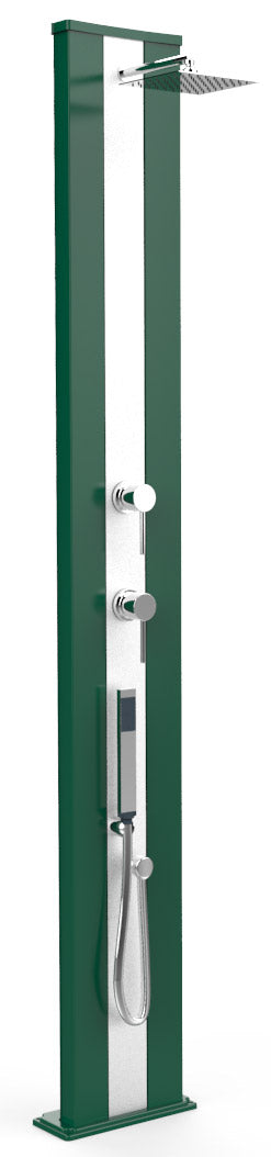 Doccia Solare da Esterno Giardino 40L Miscelatore e Doccetta Mobile Arkema Dada S Fascia Inox Verde prezzo