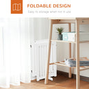 Cancelletto di Sicurezza Pieghevole per Animali Domestici 155x35,5x76 cm in MDF Bianco
