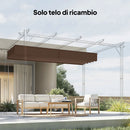 Telo per Pergola 250x255 cm con 10 Fori di Drenaggio in Poliestere Caffè      