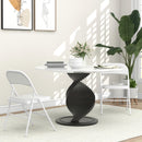 Set 2 Sedie Pieghevoli 45x46x78 cm Imbottite in Finta Pelle PU e Metallo Bianco   