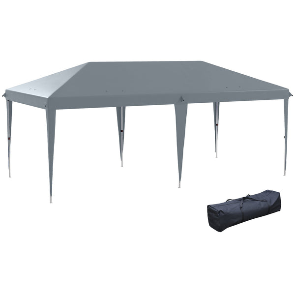 Gazebo da Giardino Pop-up 6x3 m Pieghevole Tendone per Feste con Sacca di Trasporto Grigio prezzo