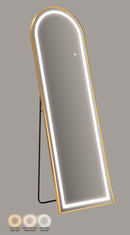 Specchio da Terra LED Simple Arco 50x3x160 cm in Alluminio e Specchio Oro      