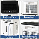 Deumidificatore 2L Massimo 25m2 Capacità 11,2L/24h 178W  Bianco