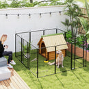 Recinto per Cani Pieghevole con 12 Pannelli 68x100 cm con Picchetti per Interni ed Esterni in Acciaio Nero      
