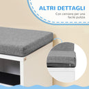 Libreria Moderna 108x30x60 cm a 5 Ripiani Aperti con 2 Cuscini in Legno Grigio      