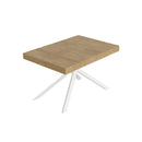 Tavolo Allungabile 130-390x90x74 cm Niket Quercia Natura Gambe Bianche