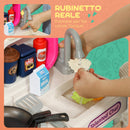 Cucina Giocattolo per Bambini 3-6 Anni con 104 Accessori 52,5x22x100 cm in PP e PE Rosa      