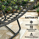 Sedia a Dondolo 87x110x70 cm con Cuscino Morbido in Rattan Grigio Scuro      