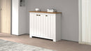 Scarpiera 3 Ante 114x42x100 cm Figo 3A Bianco Opaco/Rovere Wotan  