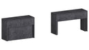 Set 2 Panche Allungabili 66/290x25x45 cm Pratika Singola A e B Grigio Ardesia  