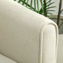 Divano 2 Posti Design Moderno 124x73x92 cm Schienale Trapuntato a Bottoni e Rivestimento in Velluto Crema   