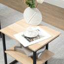 Tavolino da Caffè 45x35x48 cm con Mensola Inferiore in Acciaio e Legno