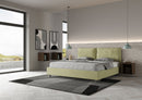 Letto Matrimoniale Imbottito in Microfibra Antea Large Tè Verde Varie Misure