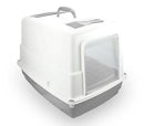 Toilette per gatti chiusa porta basculante carboni attivi 54x39x39cm Grigio