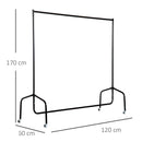 Stender Appendiabiti con Ruote 120x60x150 cm in Ferro  Nero