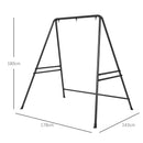 Struttura di Supporto per Amaca e Poltrona a Uovo 178x143x180 cm con Gambe ad A e Agganci Singoli e Doppi in Acciaio Nero      