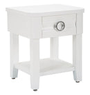 Comodino Shine 45x54x40 cm in Legno MDF e Metallo Bianco