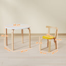 Set Tavolo e 4 Sedie per Bambini 3-8 Anni con Bordi Arrotondati in Legno Multicolore      
