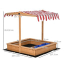 Sabbiera da Esterno con Tettuccio 107,5x107,5x110 cm in Legno Giallo