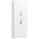 Credenza Cucina Alta con 2 Armadietti e un Cassetto Centrale 70,8x34x180 cm in MDF Bianco      