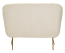 Divanetto Budapest Crema con Cuscini 130x83x91 cm in Compensato e Spugna e Ferro e Poliestere Crema      