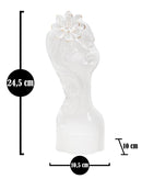 Vaso Young Lady 10,5x10x24,7 cm in Porcellana Bianco e Oro      