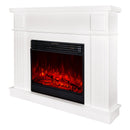 Camino Elettrico da Pavimento 106x130x30 cm Effetto Fiamma 1950W Marina Prestige & Mirabella Bianco Bianco