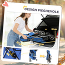 Passeggino per Cani 77x44x102 cm Pieghevole con Portabicchieri e Cestino Blu      