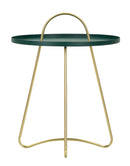 Tavolinetto Grent Ø45x59 cm in Ferro Verde e Oro      