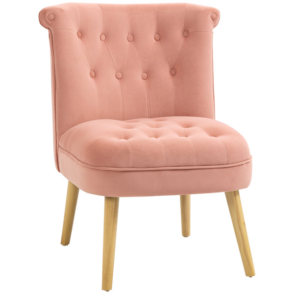 sconto Sedia Imbottita 60x66x79 cm in Tessuto Vellutato Rosa