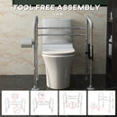 Supporto Water con Braccioli per Anziani e Disabili 67,5x49x68-82 cm con 2 Piedini a Ventosa Argento