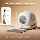 Lettiera Autopulente per Gatti 58,1x47,5x53 cm con Telecamera HD Contenitore da 7L e Sensori in PP e ABS Bianco e Grigio      