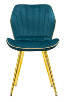 Set 2 Sedie Paris Space Ottanio e Oro 46x58x77 cm in Legno e Ferro 