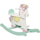 Cavallo a Dondolo per Bambini 68x27x47,5 cm con Maniglie e Pedali in MDF