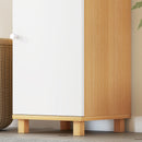 Mobile Colonna Bagno 30x30x166 cm con 2 Armadietti e Ripiani Aperti Bianco e Legno      
