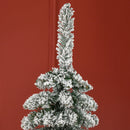 Albero di Natale Innevato Slim 180 cm con 395 Rami in Metallo e Plastica Verde      